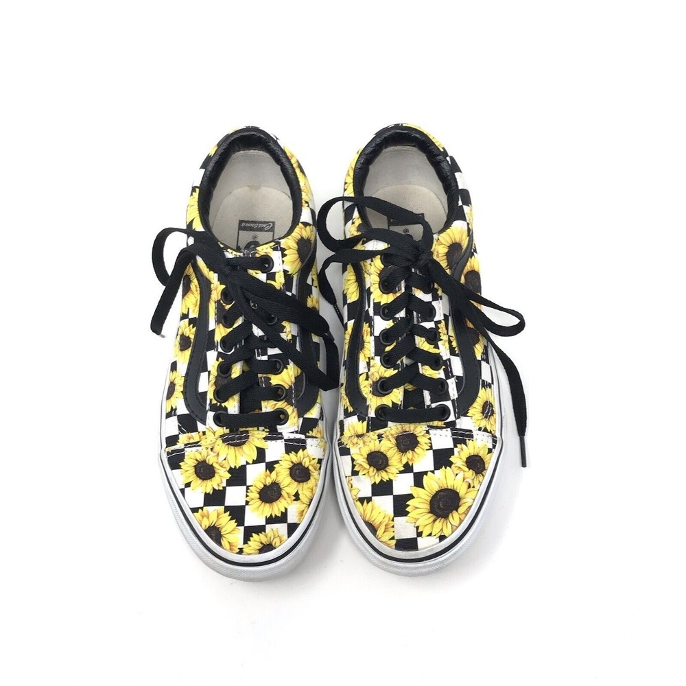 Vans Unisex Old Skool Customs Sunflowers Shoes Size 7 Men 8.5 Women 721454 Lace